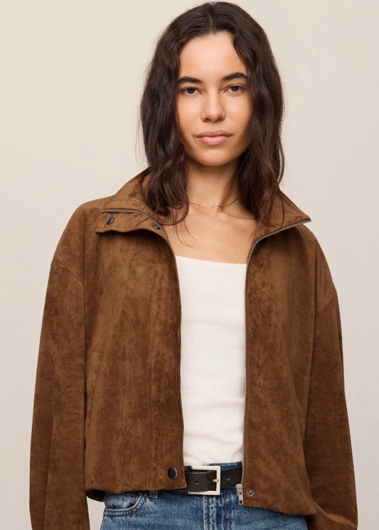Suede Bubble Hem Jacket