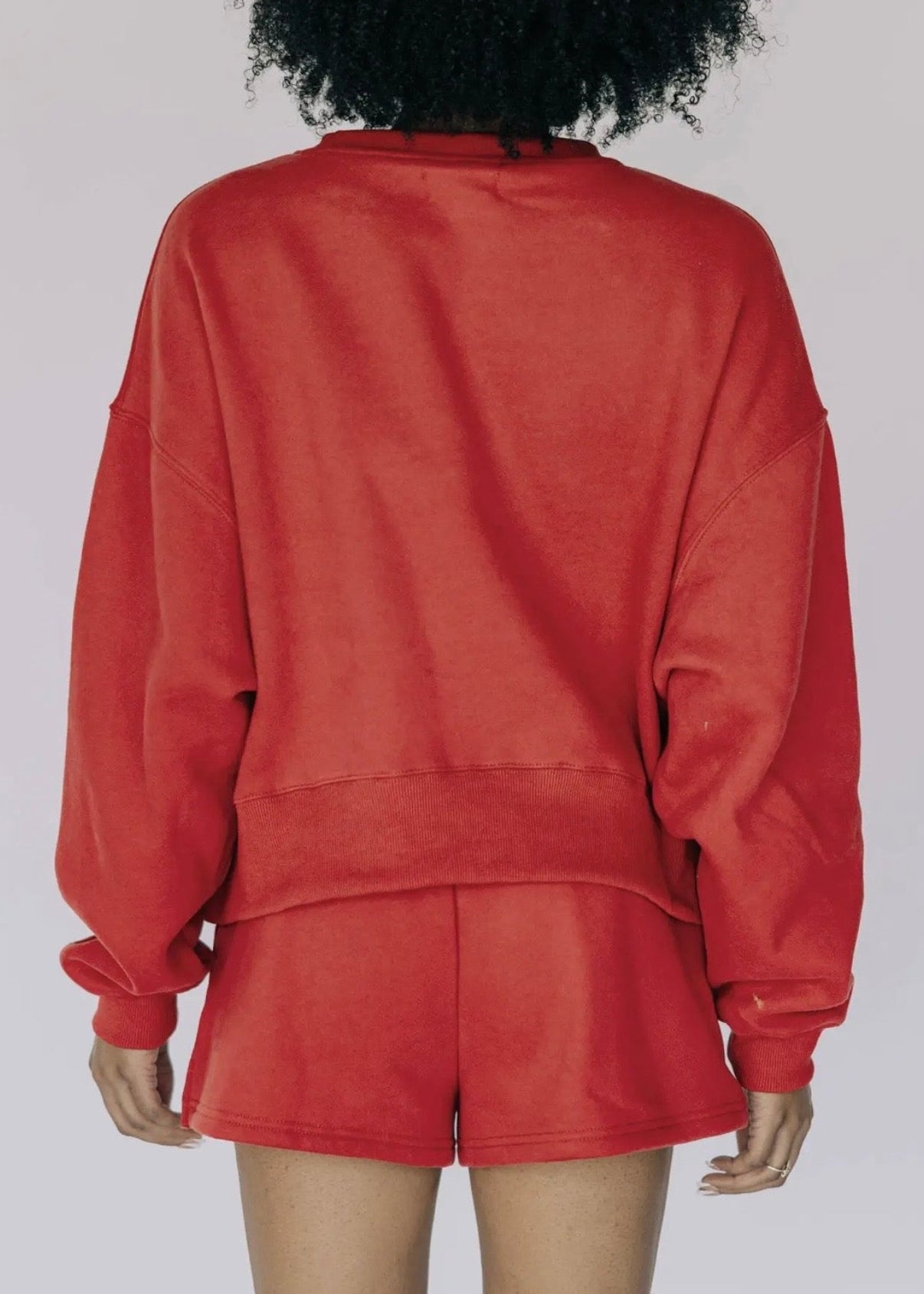 Becca Boxy Crewneck - Crimson