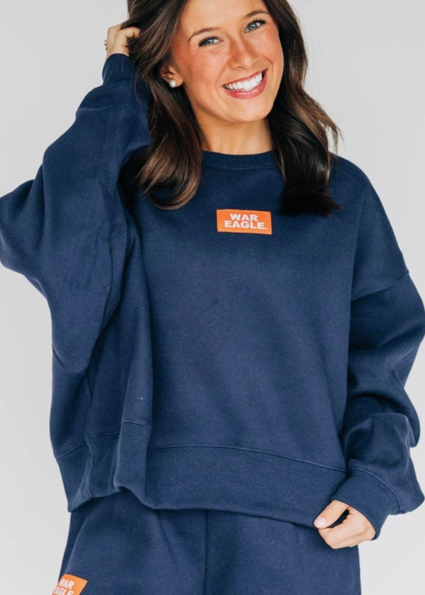 Becca Boxy Crewneck- Navy