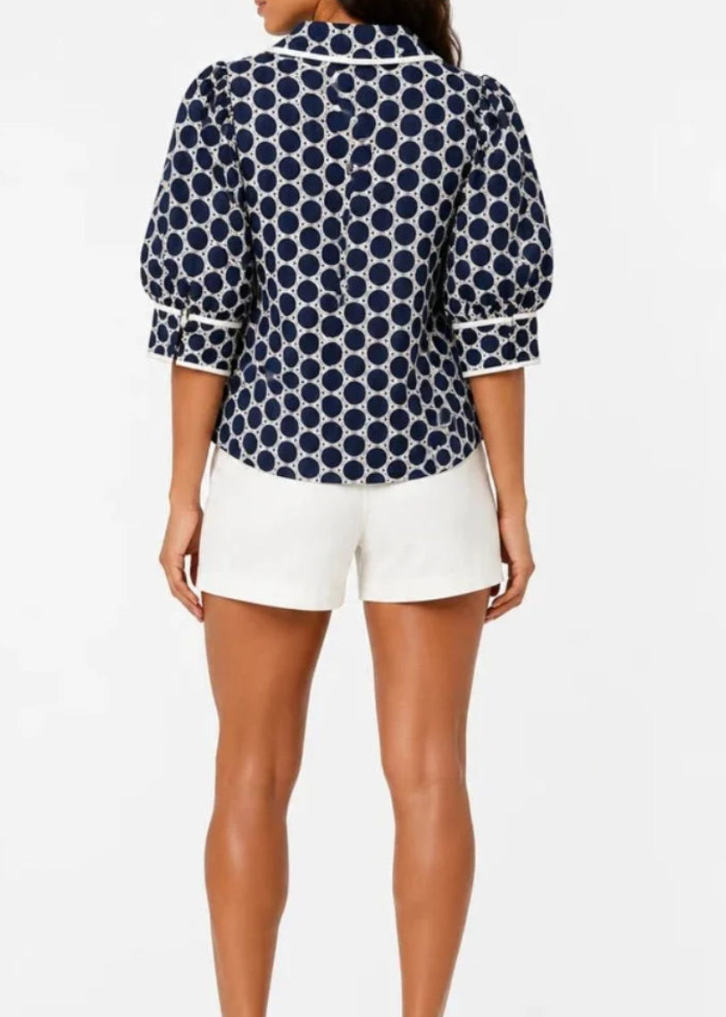 Marine Dot Shirt- Navy