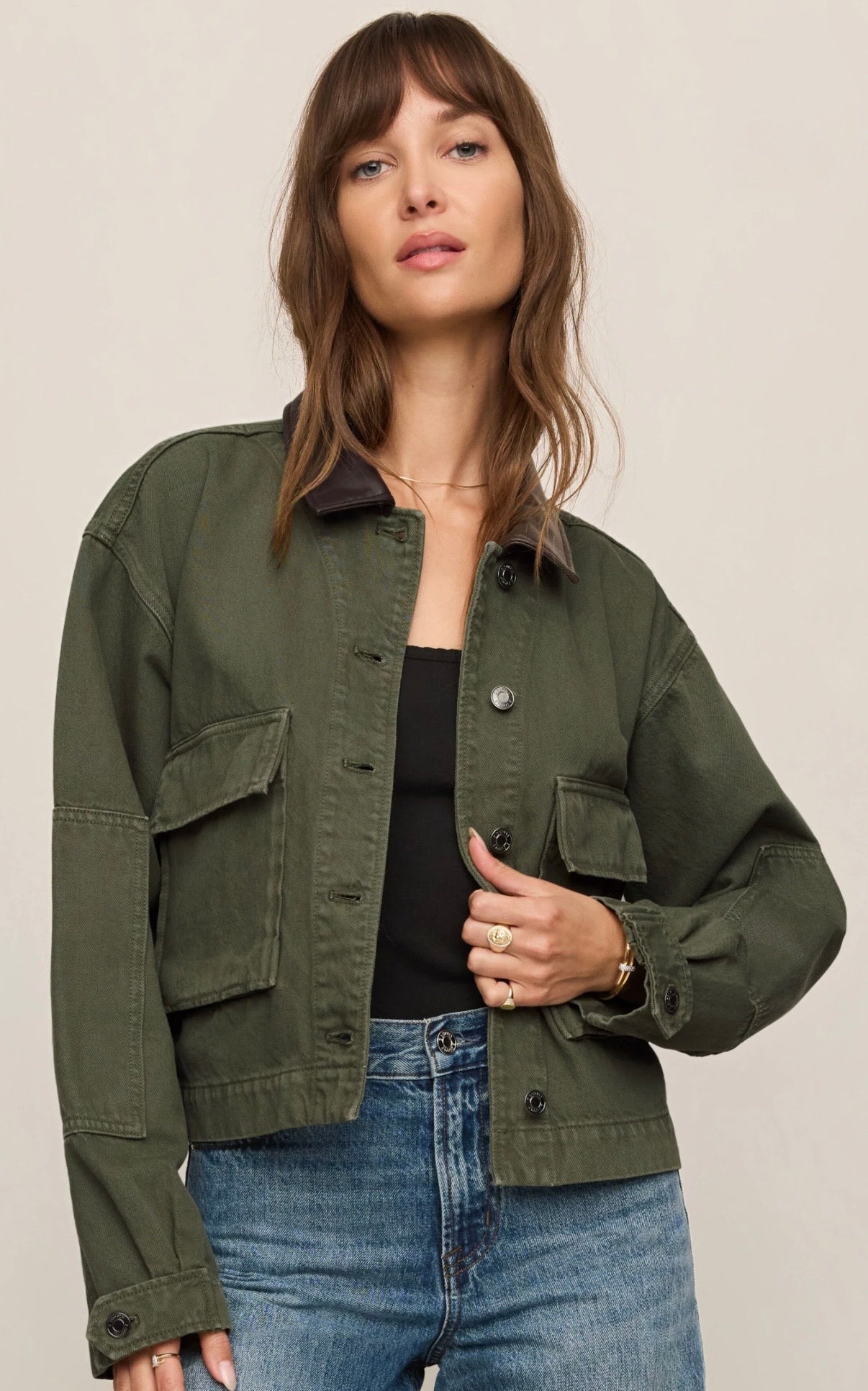 Cropped Chore Jacket - Dusk Sage