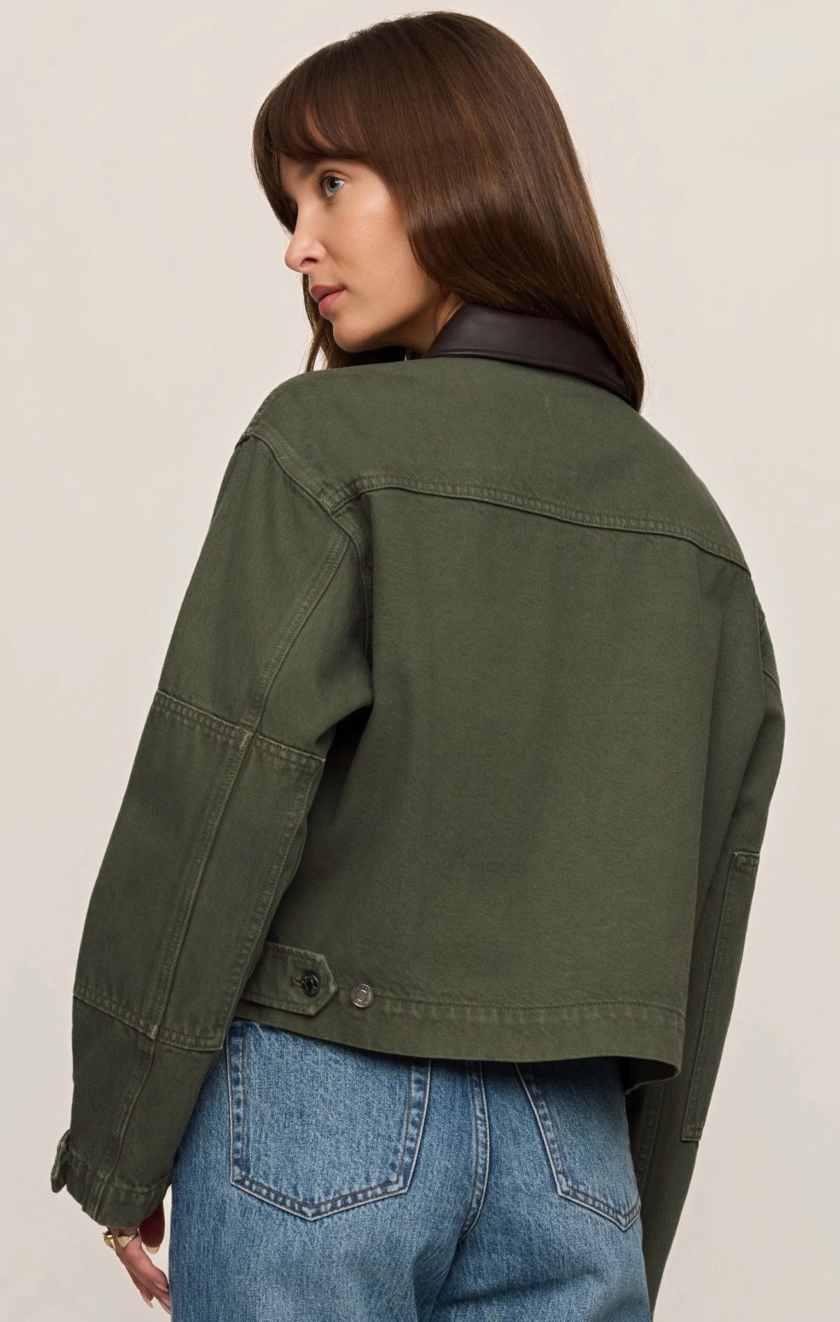Cropped Chore Jacket - Dusk Sage