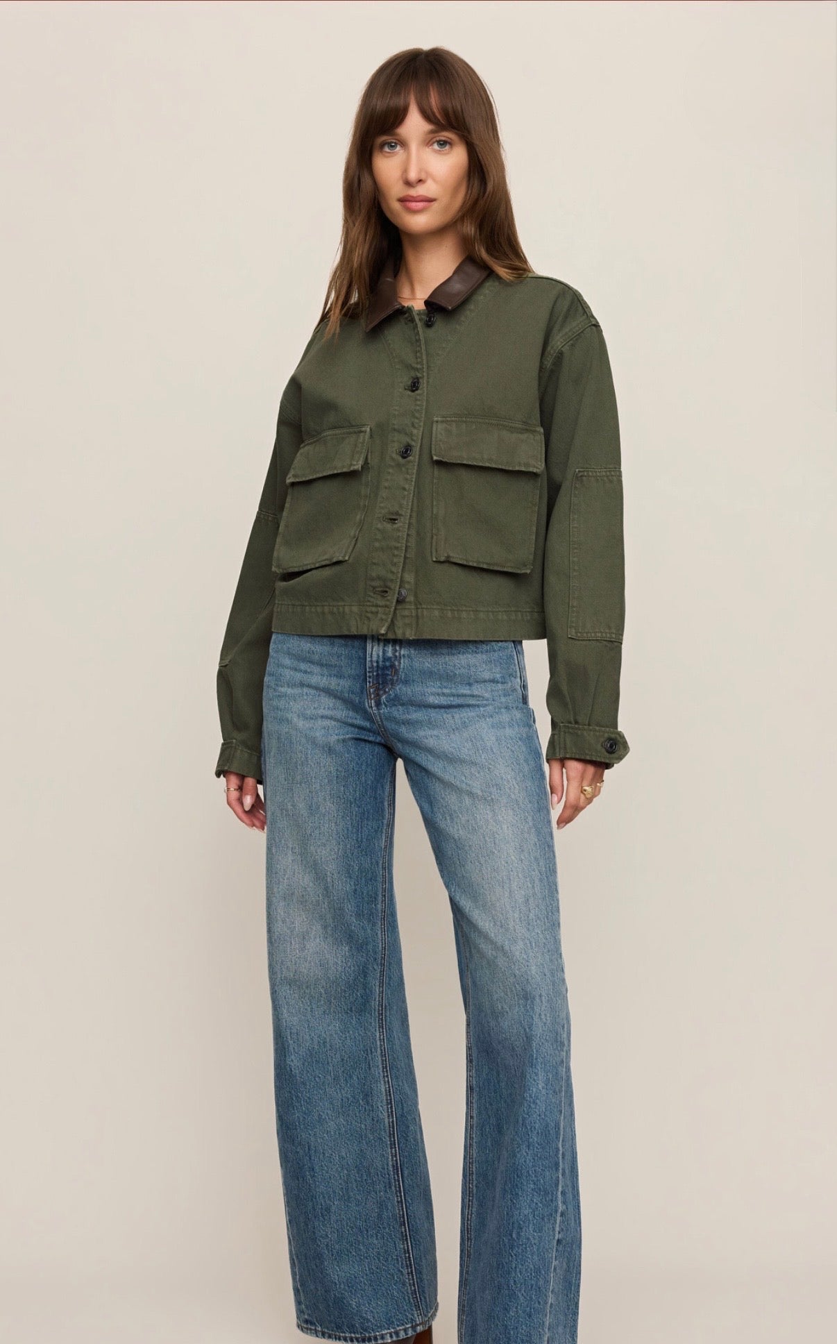 Cropped Chore Jacket - Dusk Sage