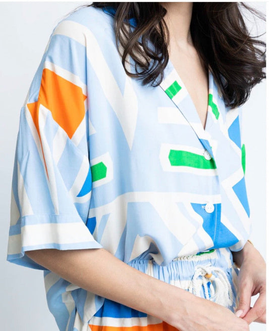 Multi Geometric Button Up|44